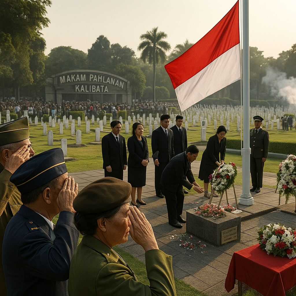 Upacara Bendera Peringatan Hari Veteran Nasional di Makam Pahlawan Kalibata