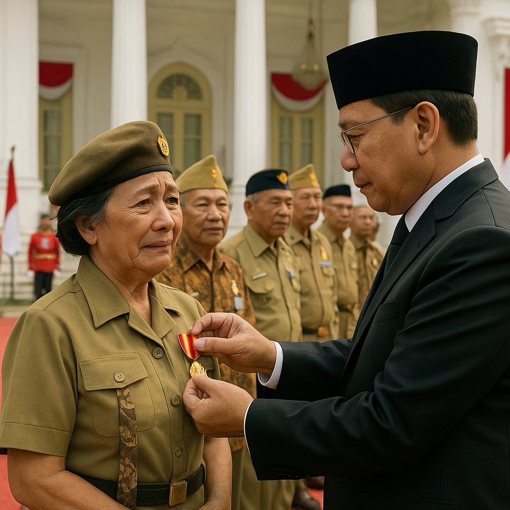 Penganugerahan Tanda Kehormatan Veteran RI kepada 500 Purnawirawan di Istana Negara