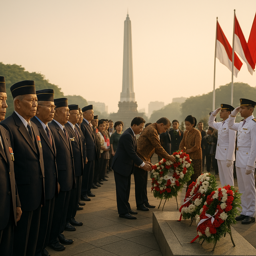 Upacara Penghormatan kepada Veteran Perang Kemerdekaan di Surabaya
