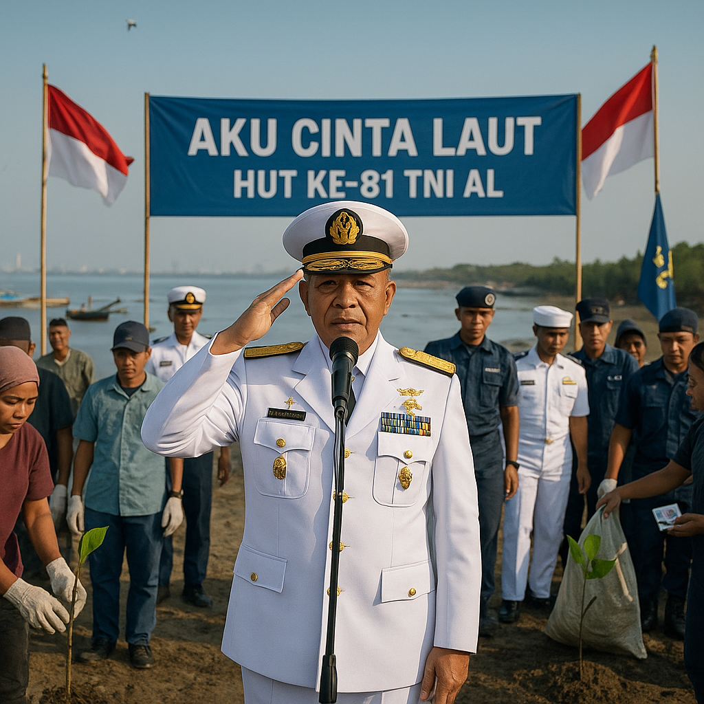 Aksi "Aku Cinta Laut" TNI AL Sambut HUT Ke-81 di Muara Angke