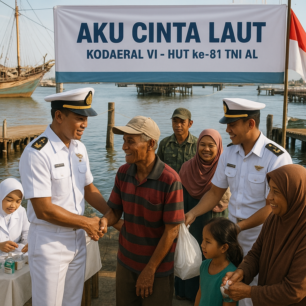 Kodaeral VI Wujudkan Bakti Nyata 'Aku Cinta Laut' di Pelabuhan Paotere Makassar