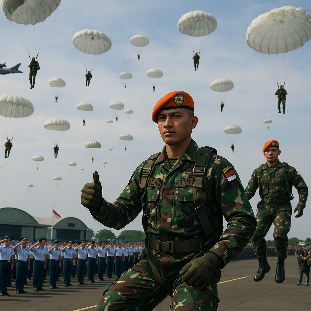TNI AU Gelar Upacara Tradisi Korps Paskhas: Lompatan dari Ketinggian 10.000 Kaki