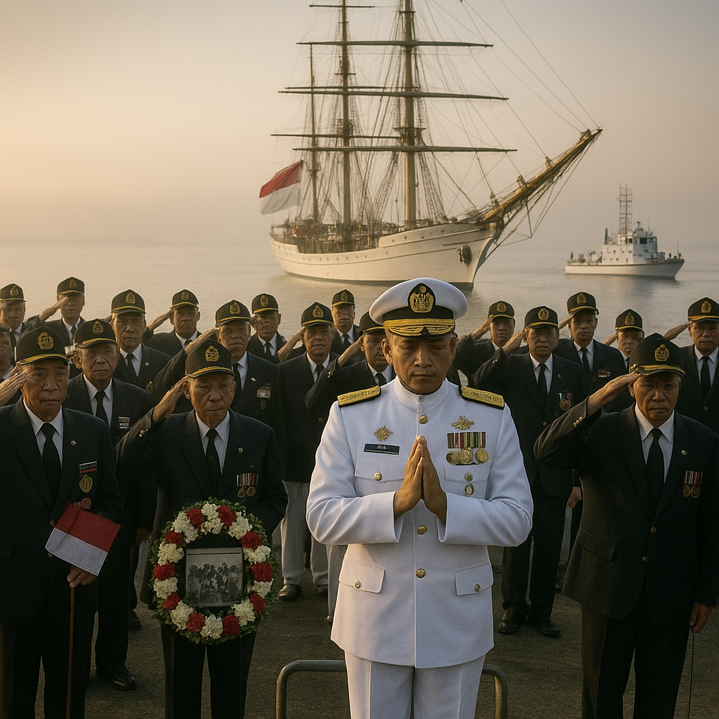 Veteran TNI AL Gelar Napak Tilas Pertempuran Laut Aru dengan KRI Dewaruci
