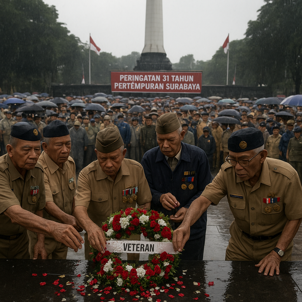 Peringatan 81 Tahun Pertempuran Surabaya, Ribuan Purnawirawan dan Veteran Ziarah ke TMP