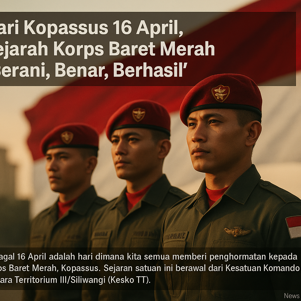 Hari Kopassus 16 April, Sejarah Korps Baret Merah 'Berani, Benar, Berhasil'