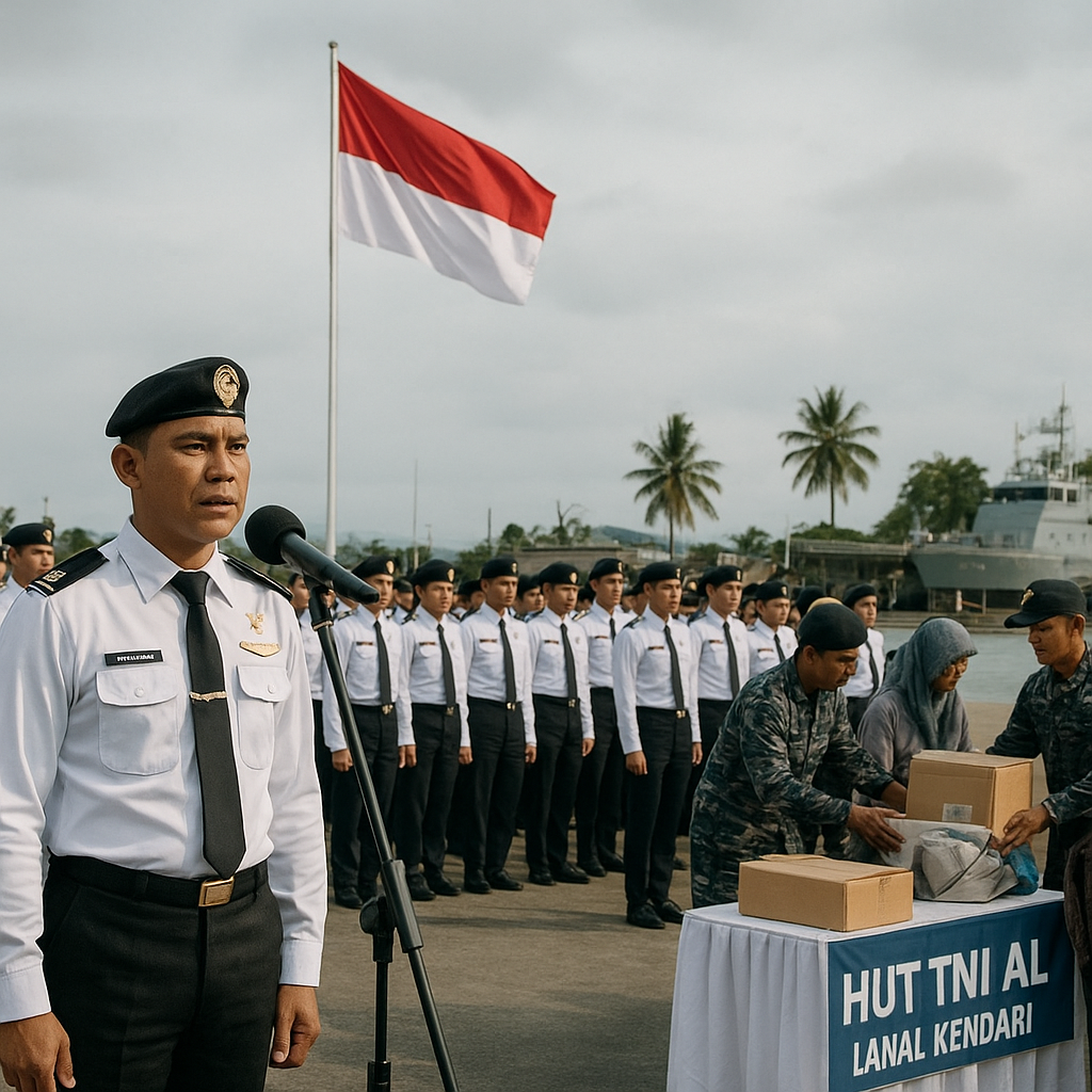 Lanal Kendari rayakan HUT dengan apel siaga dalam keprihatinan bencana alam