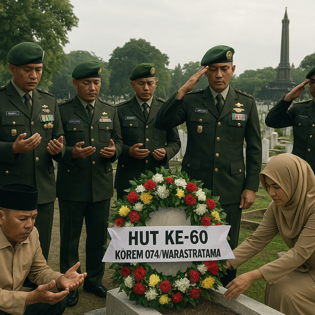Ziarah Rombongan HUT Ke-60 Korem 074/Warastratama di TMP Kusuma Bhakti Surakarta