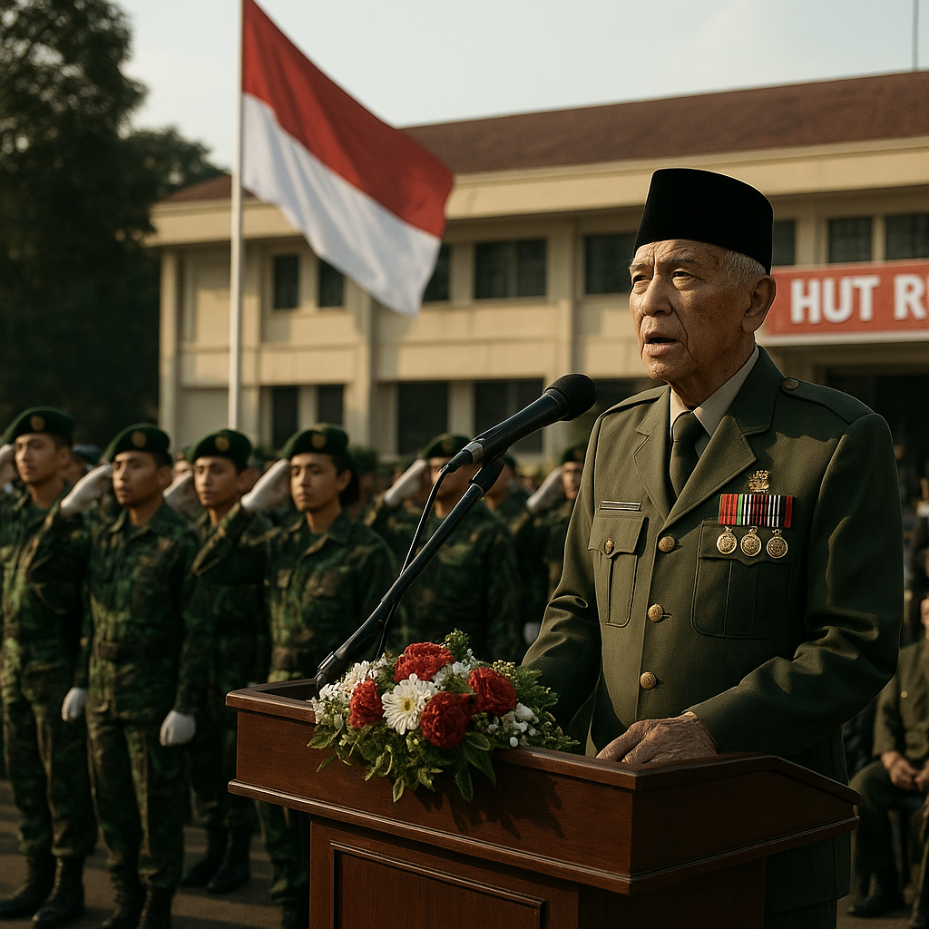 Upacara Kemerdekaan di Markas Besar TNI: Purnawirawan Sampaikan Pesan Kebangsaan kepada Prajurit Muda