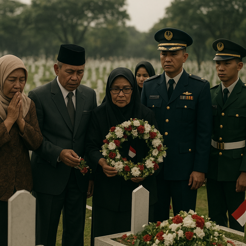 Ziarah ke TMP Kalibata, Keluarga Veteran dan Taruna Akmil Berdoa untuk Arwah Pahlawan