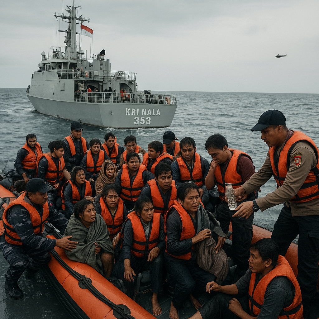 TNI AL Evakuasi 22 Korban Selamat KM Virgo Transport 8 di Laut Jawa