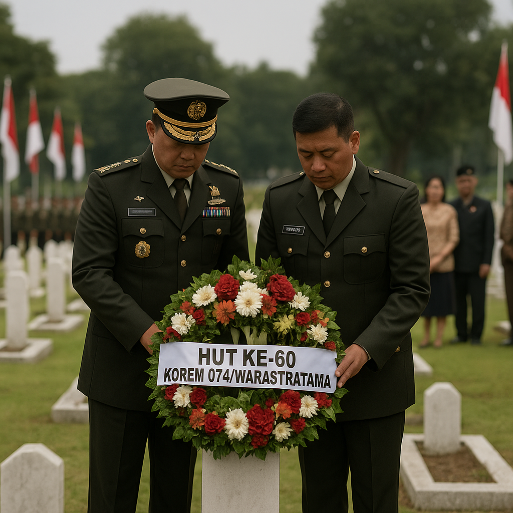 Dandim 0723/Klaten Hadiri Ziarah Rombongan HUT Ke-60 Korem 074/Warastratama di TMP Kusuma Bhakti Jurug