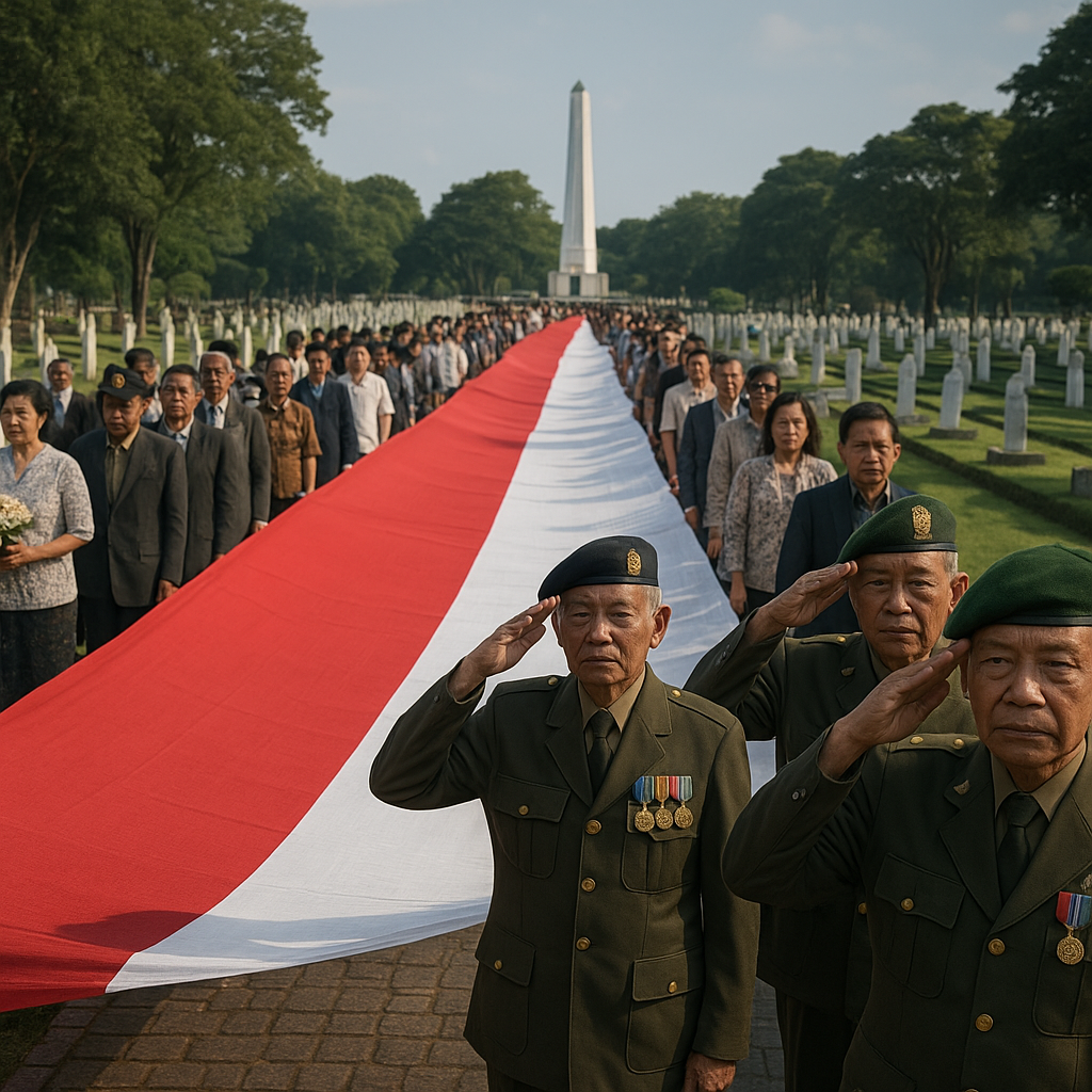 Peringatan 81 Tahun Pertempuran Palagan Ambarawa, Warga dan Purnawirawan Kibarkan Merah Putih Sepanjang Jalur Makam Pahlawan