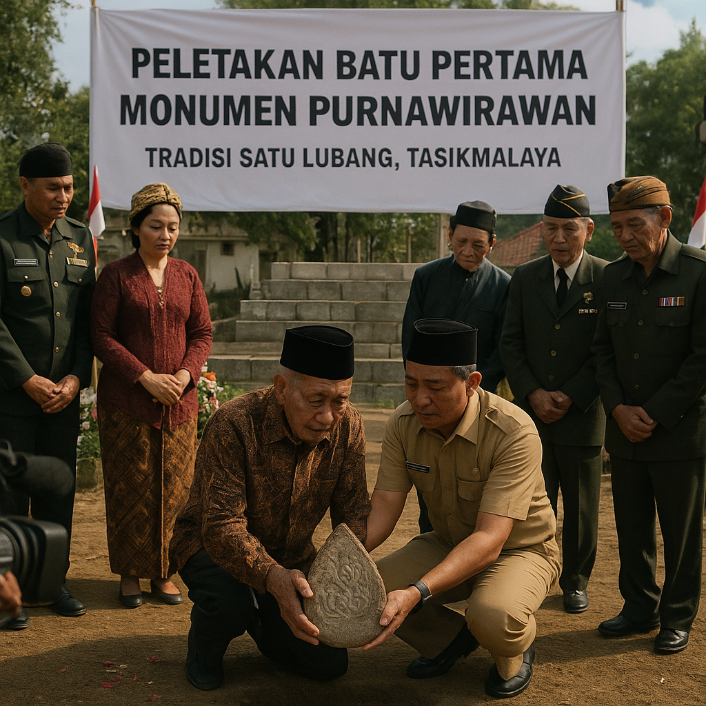 Tradisi Satu Lubang: Upacara Peletakan Batu Pertama Monumen Purnawirawan di Tasikmalaya