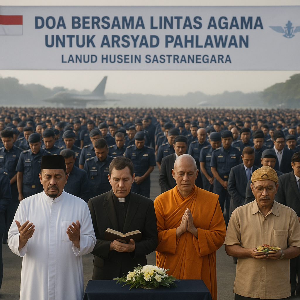 Doa Bersama Lintas Agama untuk Arsyad Pahlawan di Markas TNI AU