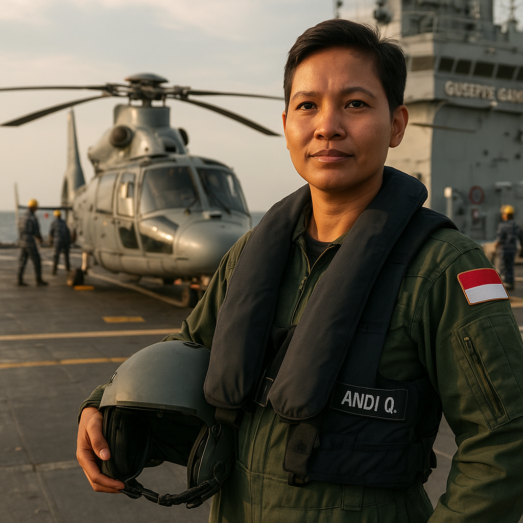 Kisah Kapten Tuffa, Pilot Perempuan TNI AL yang Mendaratkan Helikopter di Kapal Induk Giuseppe Garibaldi