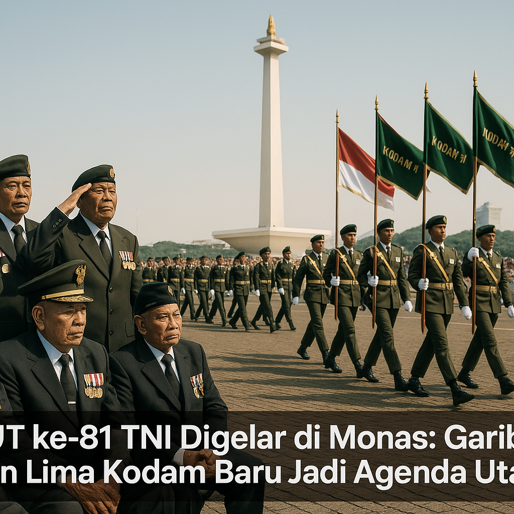 HUT ke-81 TNI Digelar di Monas, Garibaldi dan Lima Kodam Baru Jadi Bagian Agenda Utama