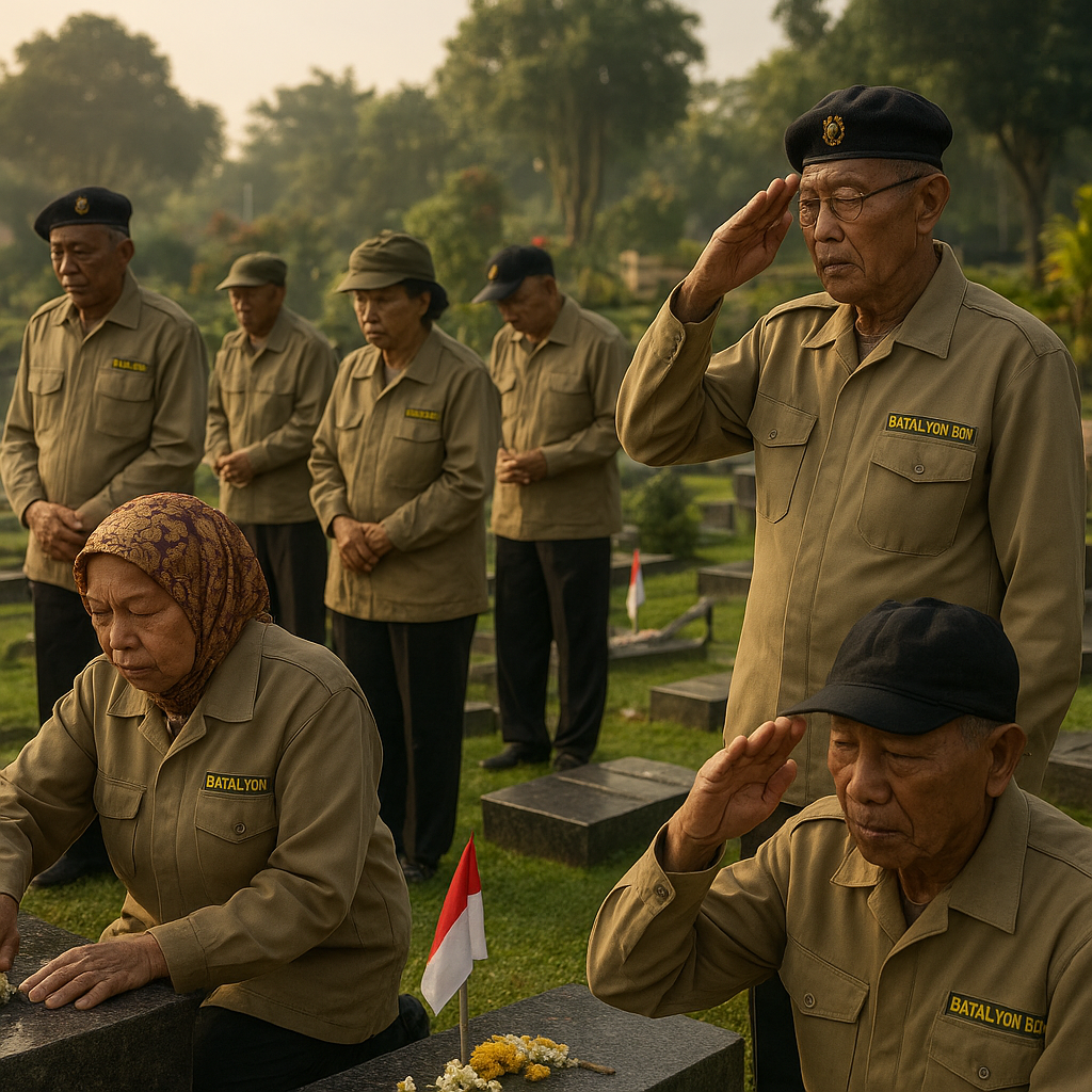 Ziarah ke Makam Pahlawan di TMP Batu, Malang, oleh Veteran Batalyon 530