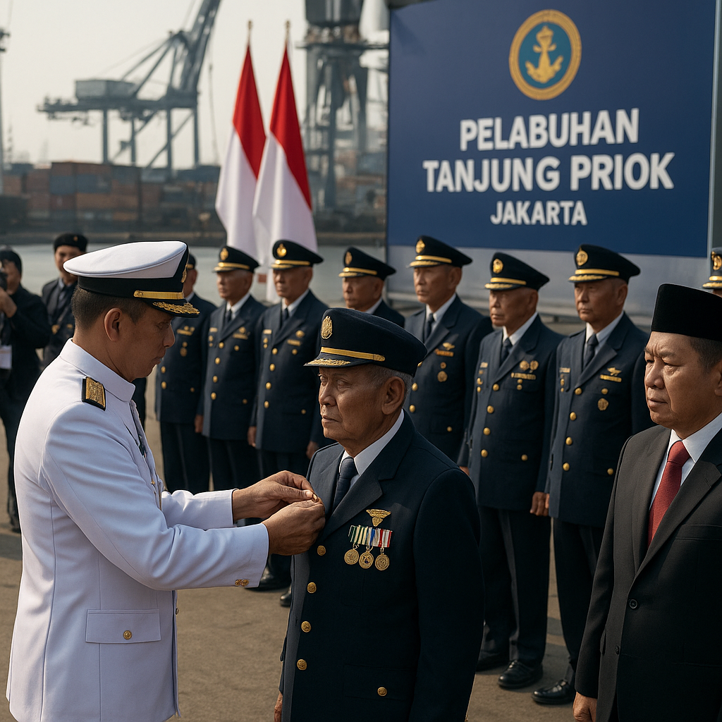 Penghargaan Bintang Dharma untuk 12 Purnawirawan TNI AL di Pelabuhan Tanjung Priok