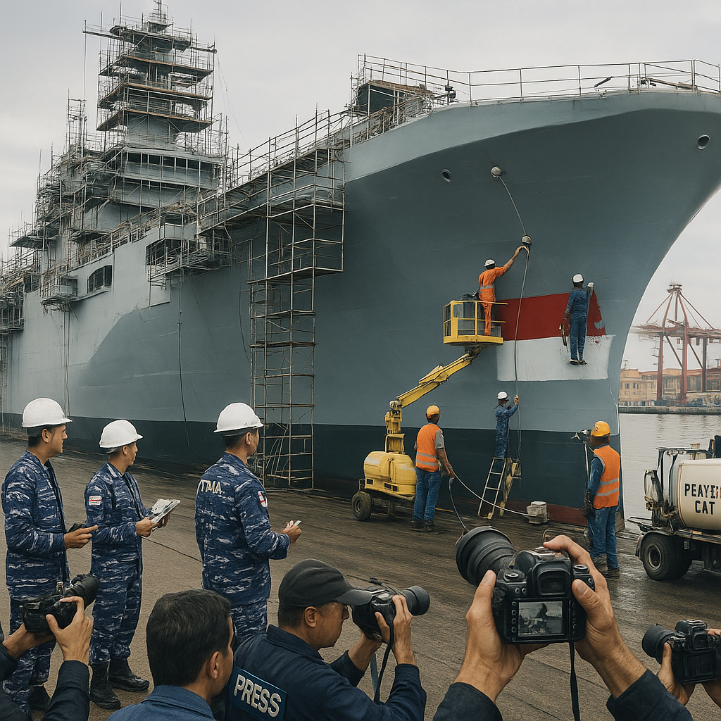 TNI AL Cat Ulang Giuseppe Garibaldi Sesuai Standar KRI Jelang Serah Terima dari Italia