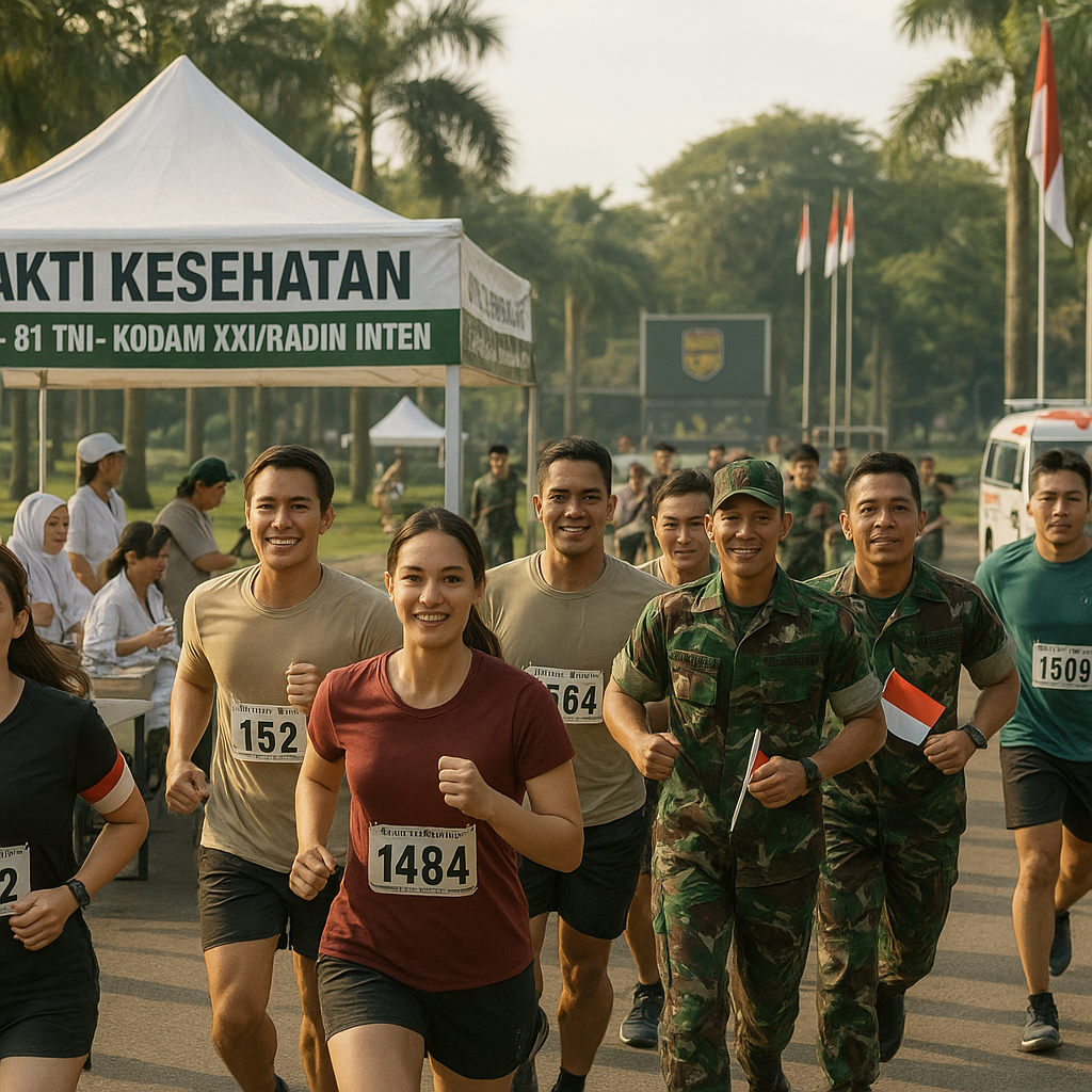 HUT Ke-81 TNI, Kodam XXI/Radin Inten Gelar Fun Run dan Baktikes untuk Rakyat