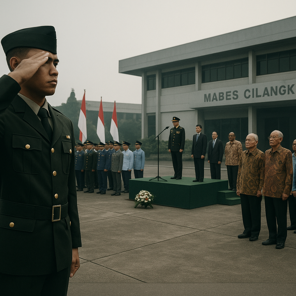 Upacara HUT ke-81 TNI Digelar Sederhana di Mabes Cilangkap dengan Penghormatan Mendalam