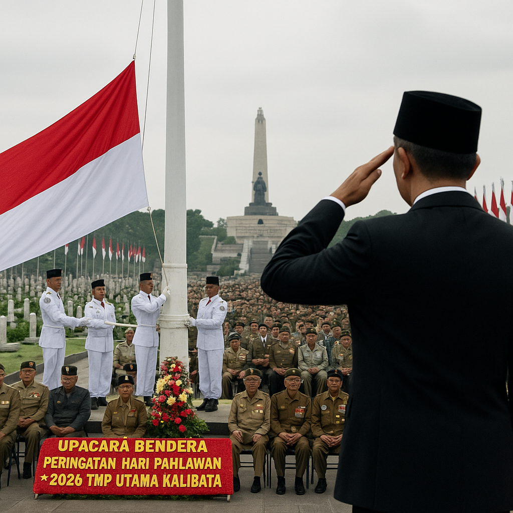 Upacara Bendera Peringatan Hari Pahlawan 2026 di TMP Utama Kalibata