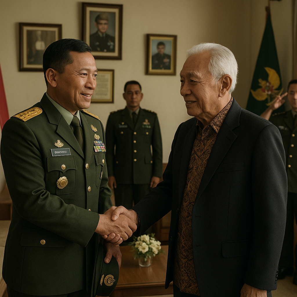 Kapuskes TNI Anjangsana ke Jenderal (Purn) Agum Gumelar, Perkuat Komitmen Sapta Marga dan Sumpah Prajurit