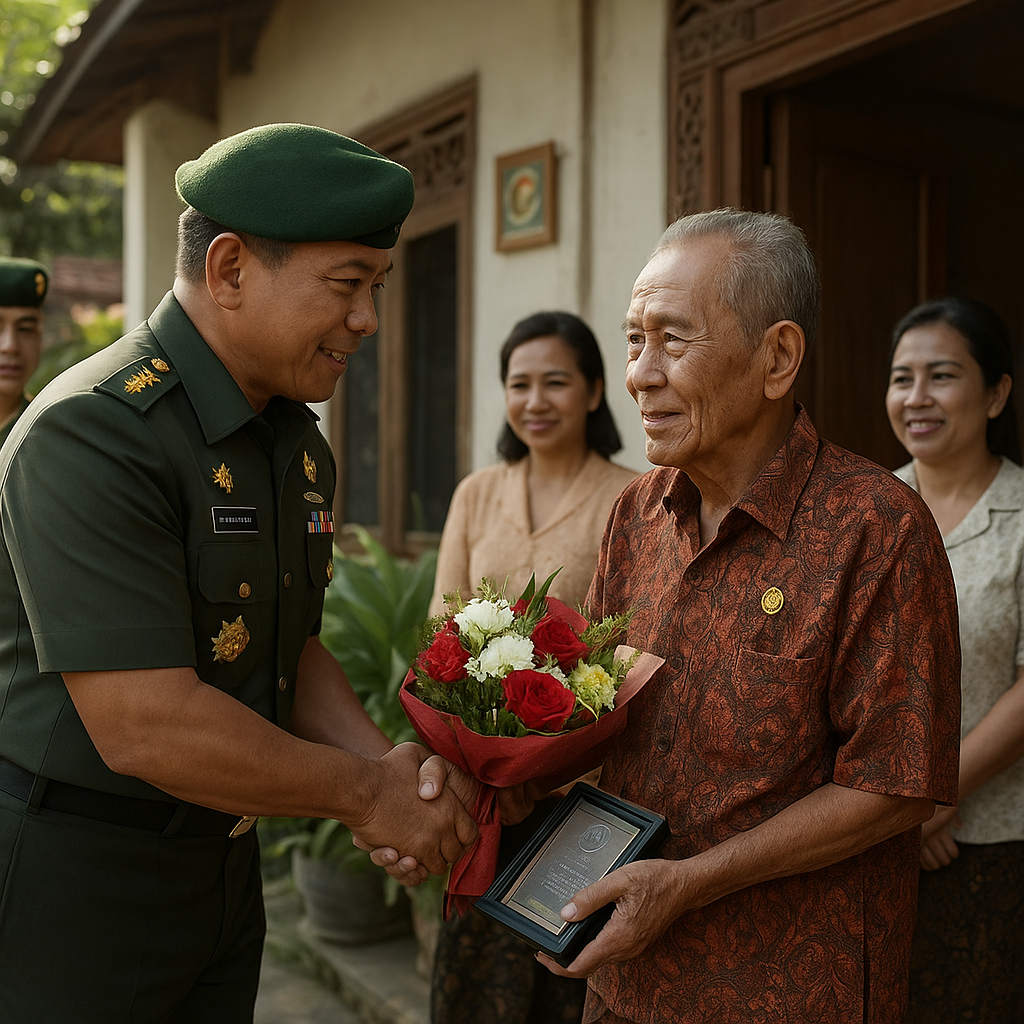 Kodam IX/Udayana Anjangsana ke Rumah Veteran Pejuang NKRI dalam Rangka HUT TNI
