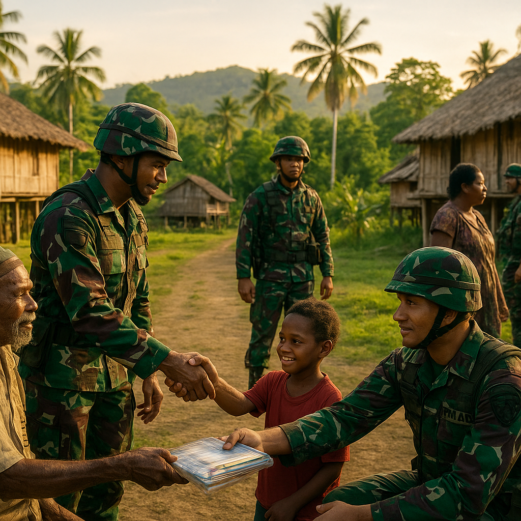 Prajurit Kostrad dan Yonif 315/Garuda Lanjutkan Tradisi Pengamanan di Bumi Cenderawasih