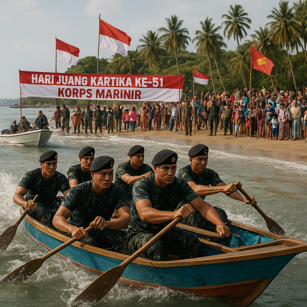 Tradisi Korps Marinir: Hari Juang Kartika ke-51 Dirayakan dengan Lomba Dayung