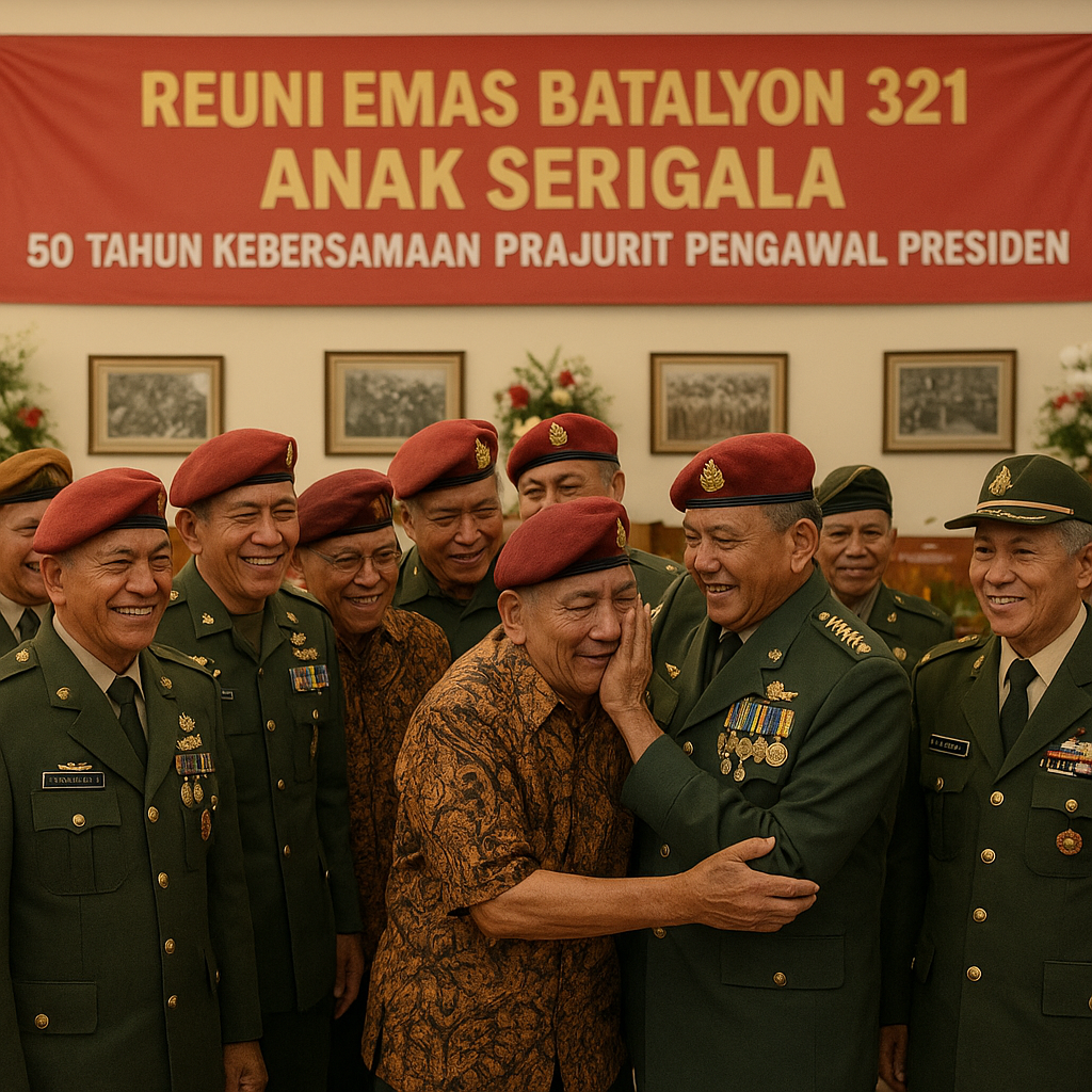 Reuni Emas Batalyon 321/Anak Serigala: 50 Tahun Kebersamaan Prajurit Pengawal Presiden