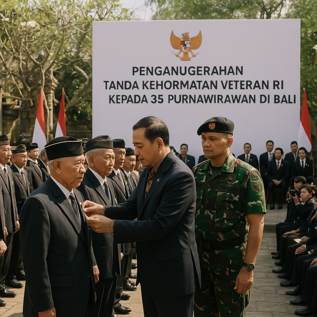 Penganugerahan Tanda Kehormatan Veteran RI kepada 35 Purnawirawan di Bali