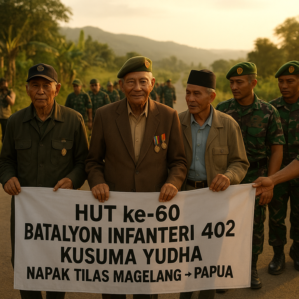 HUT ke-60 Batalyon Infanteri 402/Kusuma Yudha: Napak Tilas dari Magelang ke Papua