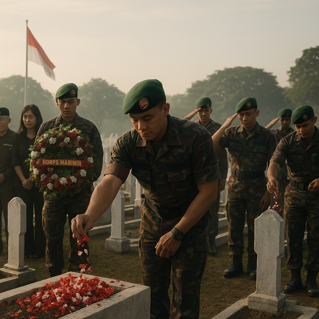 Kas Kormar Ikuti Ziarah dan Tabur Bunga di TMPN Kalibata Jelang HUT ke-81 TNI
