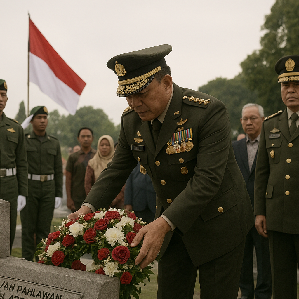 Pangdam IM Pimpin Ziarah Nasional HUT ke-81 TNI di Taman Makam Pahlawan Banda Aceh
