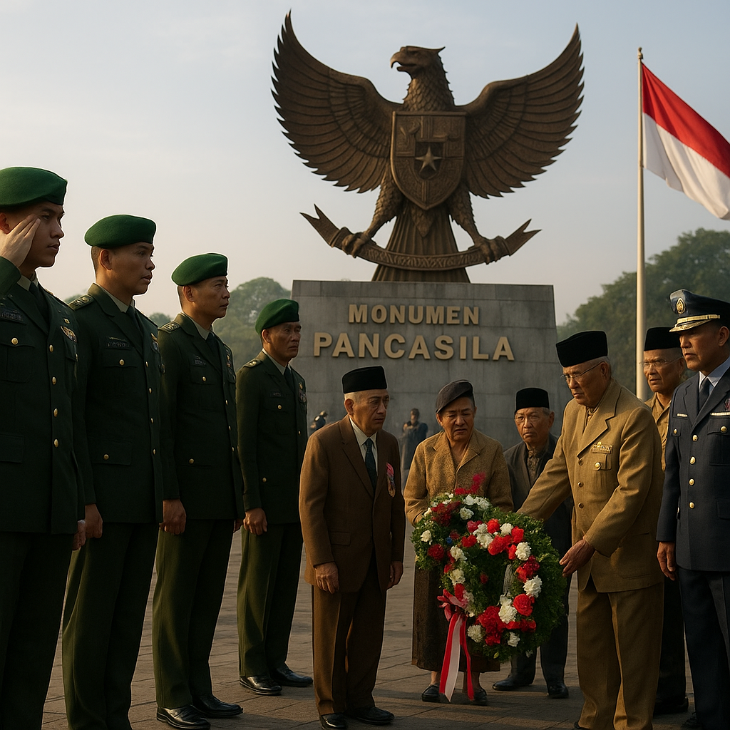 Peringatan G30S/PKI ke-61: TNI dan Veteran Bersatu di Monumen Pancasila