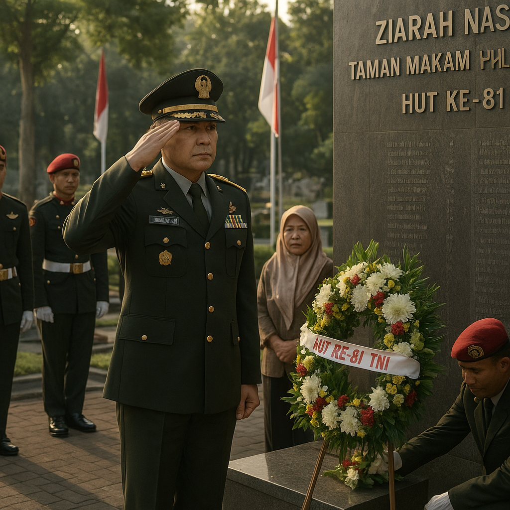 Penghormatan Pangdam III/Siliwangi di TMP Cikutra dalam Rangka HUT ke-81 TNI