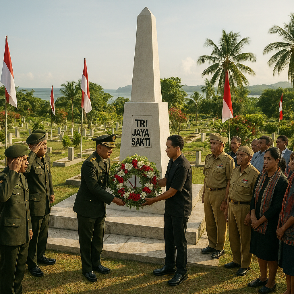 Kebersamaan di Ujung Timur: Ziarah Nasional HUT TNI di TMP Tri Jaya Sakti Sorong