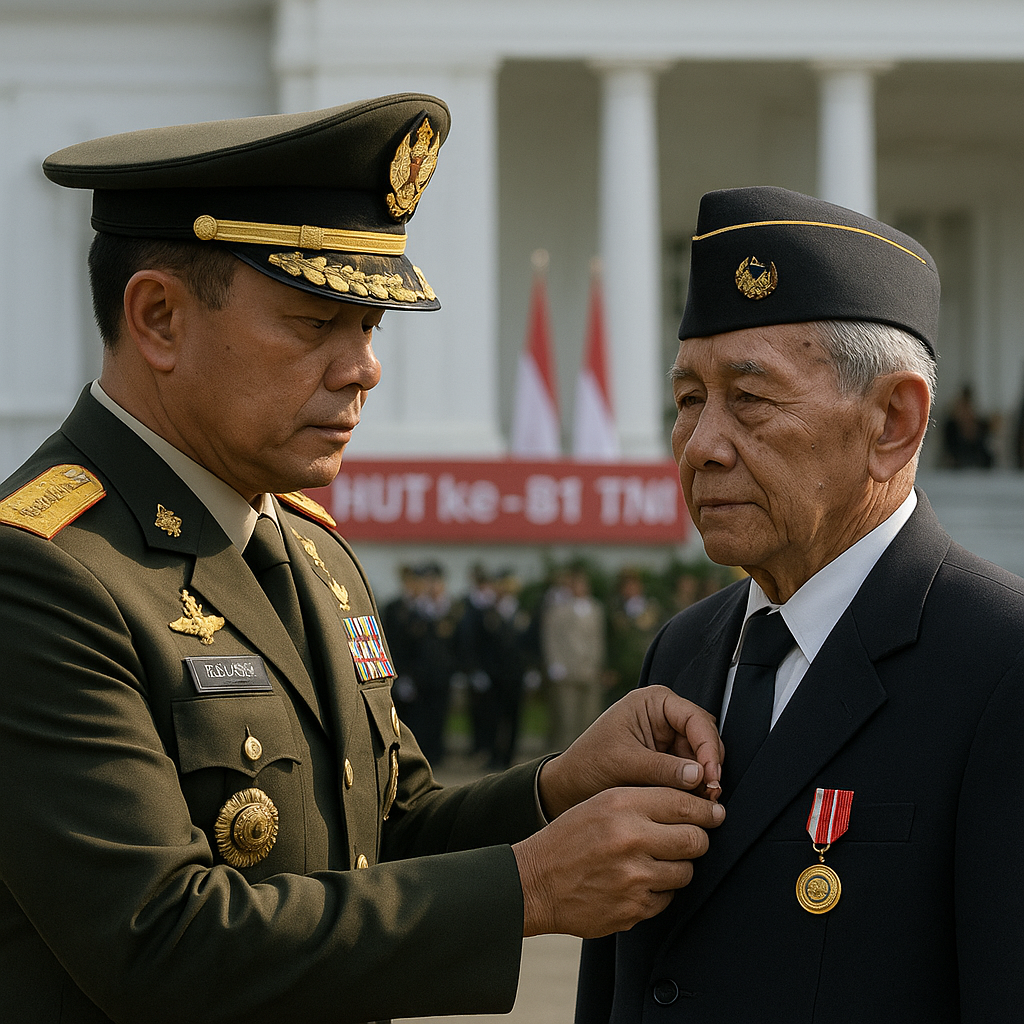 HUT ke-81 TNI: Panglima TNI Sematkan Tanda Kehormatan kepada Purnawirawan