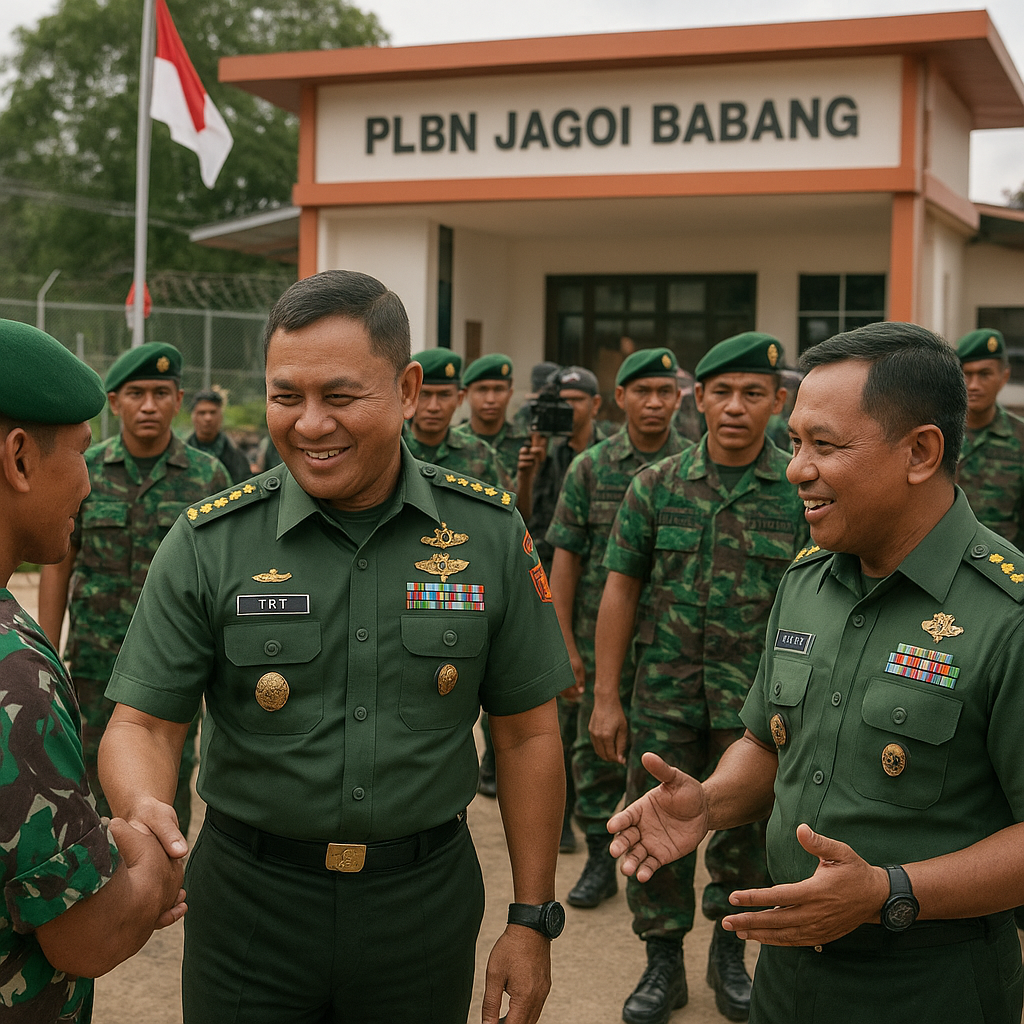 Pangdam XII/Tanjungpura Kunjungi PLBN Jagoi Babang, Danrem 121/Abw Tekankan Sinergi Pengamanan Perbatasan