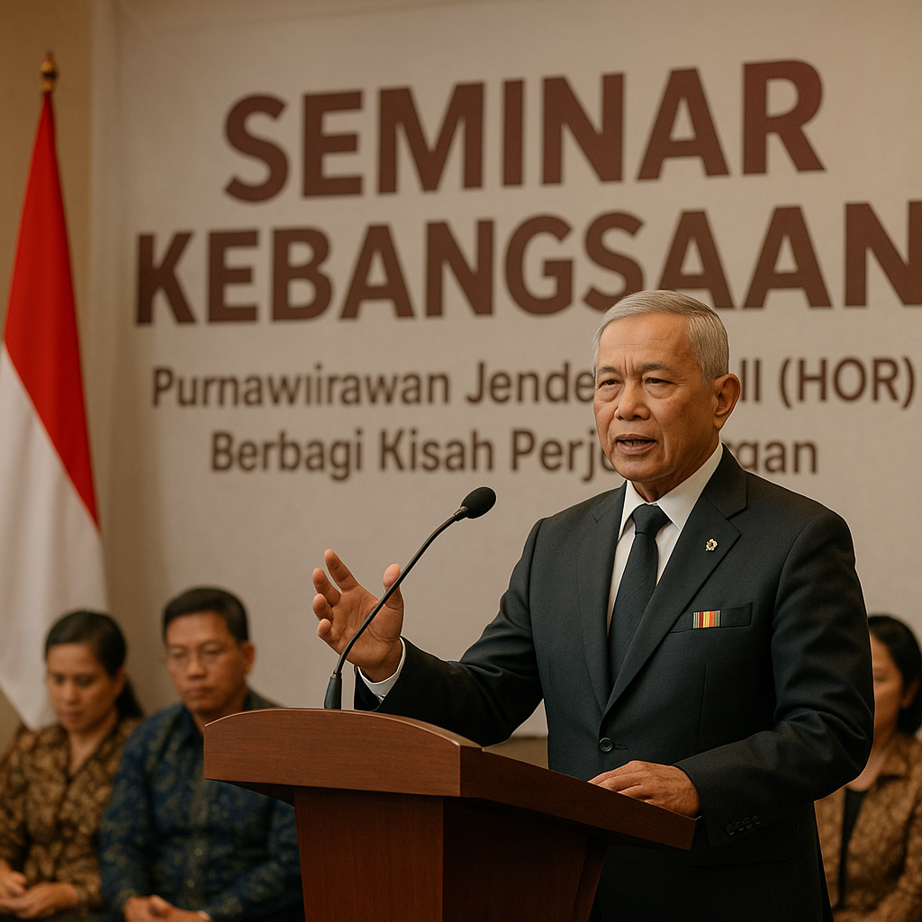 Purnawirawan Jenderal TNI (HOR) Berbagi Kisah Perjuangan di Seminar Kebangsaan