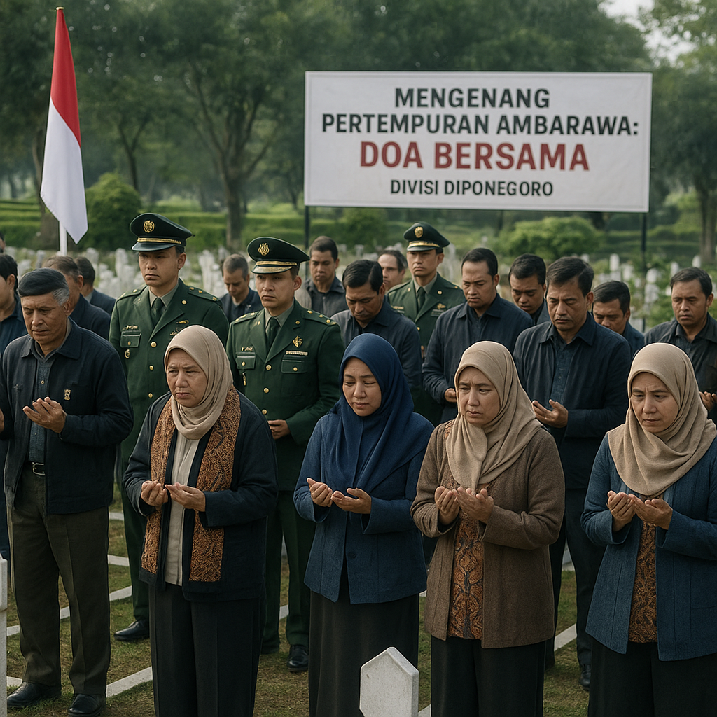 Mengenang Pertempuran Ambarawa: Keluarga Besar Divisi Diponegoro Gelar Doa Bersama di Makam Pahlawan