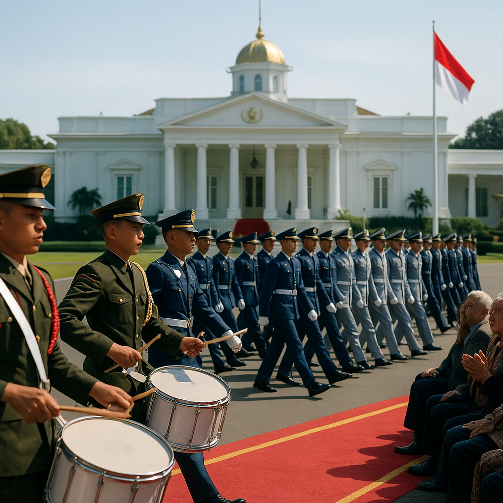 Pertunjukan Drumband dan Defile Satuan Taruna Akmil, AAL, AAU di Istana Negara