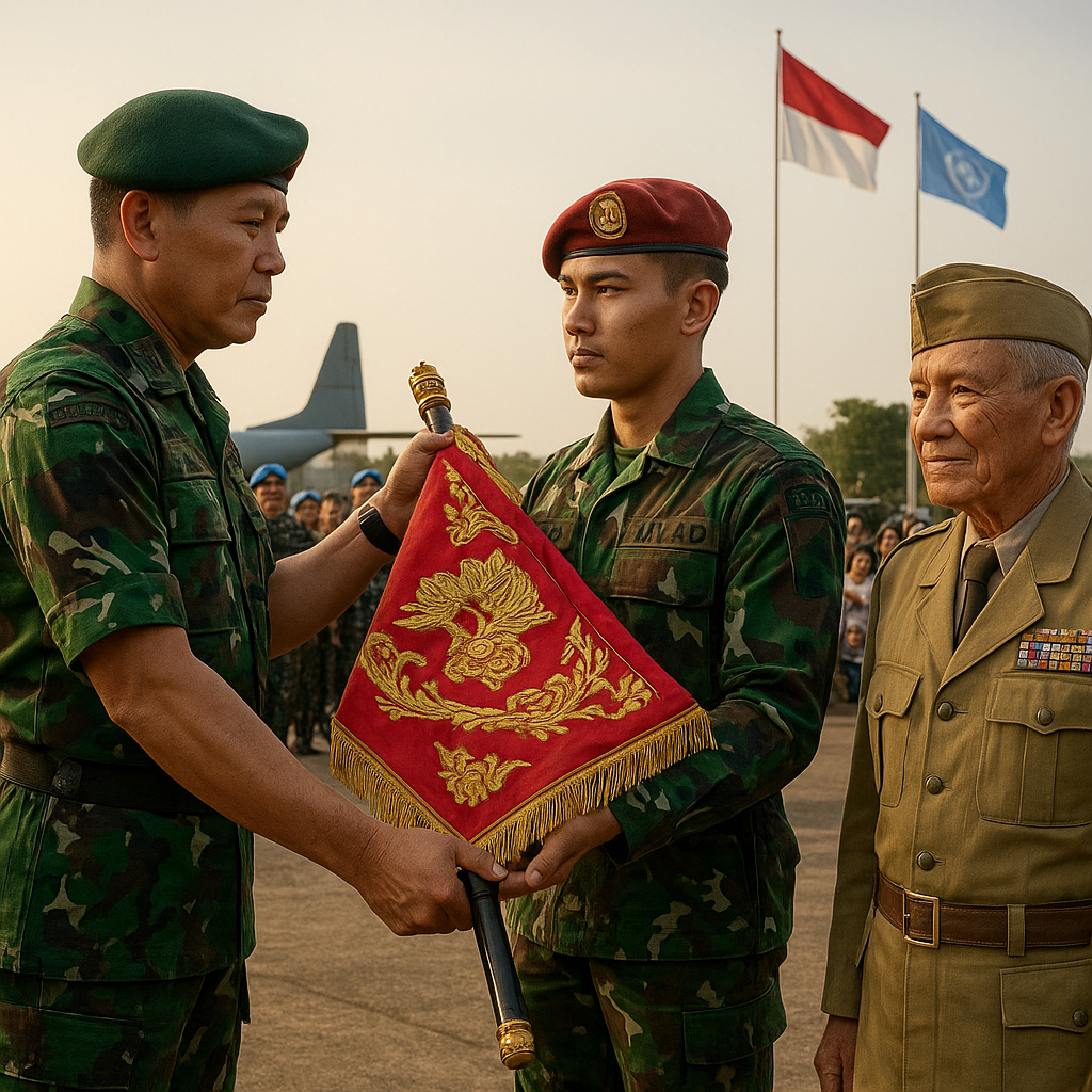 Upacara Penyerahan Panji bagi Satuan Yonif Mekanis yang Akan Melaksanakan Tugas Perdamaian di Luar Negeri