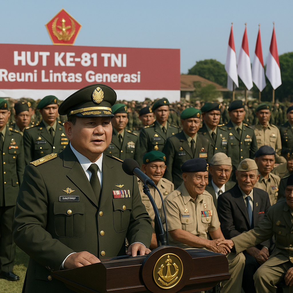 Reuni Lintas Generasi di HUT Ke-81 TNI, Prabowo Sampaikan Terima Kasih atas Pengorbanan Prajurit