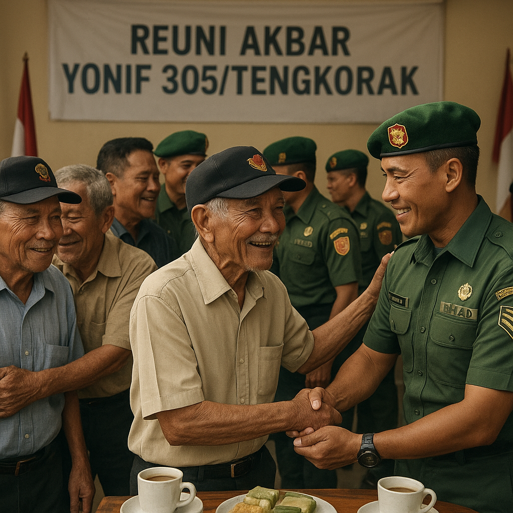 Reuni Akbar Yonif 305/Tengkorak, Purnawirawan dan Prajurit Aktif Bercengkerama dalam Kehangatan