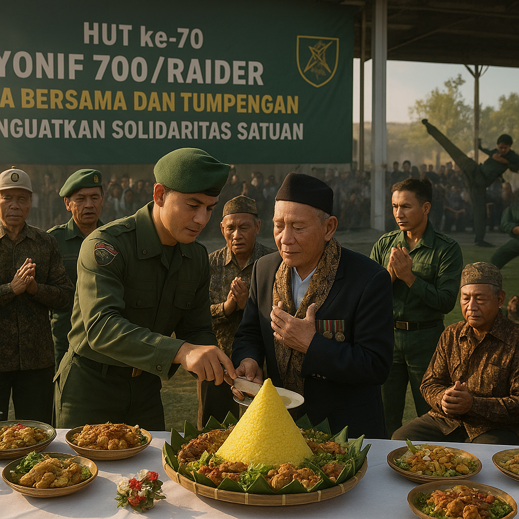 Doa Bersama dan Tumpengan HUT ke-70 Yonif 700/Raider: Menguatkan Soliditas Satuan