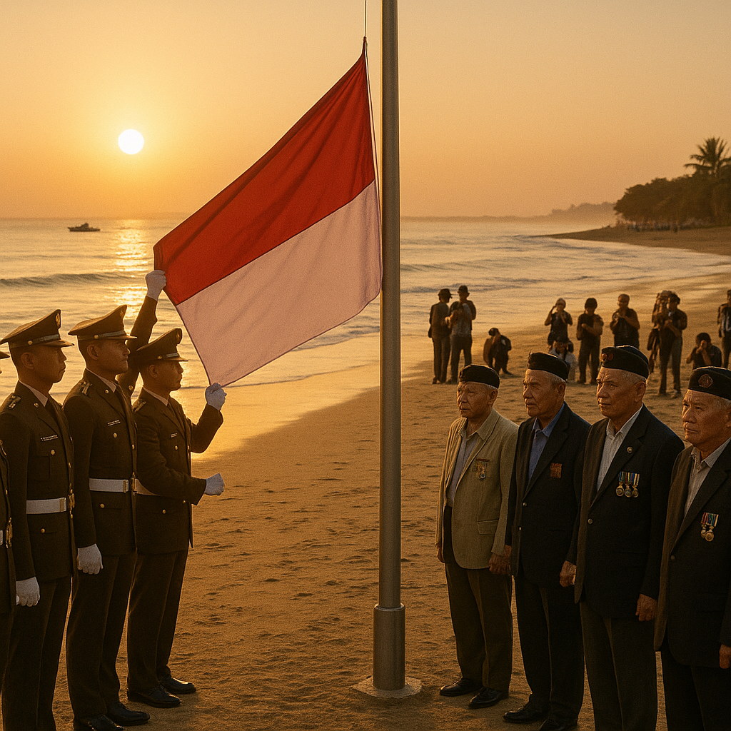 Tradisi Korps Marinir: Upacara Bendera di Pantai Kuta Kenang Pertempuran Laut