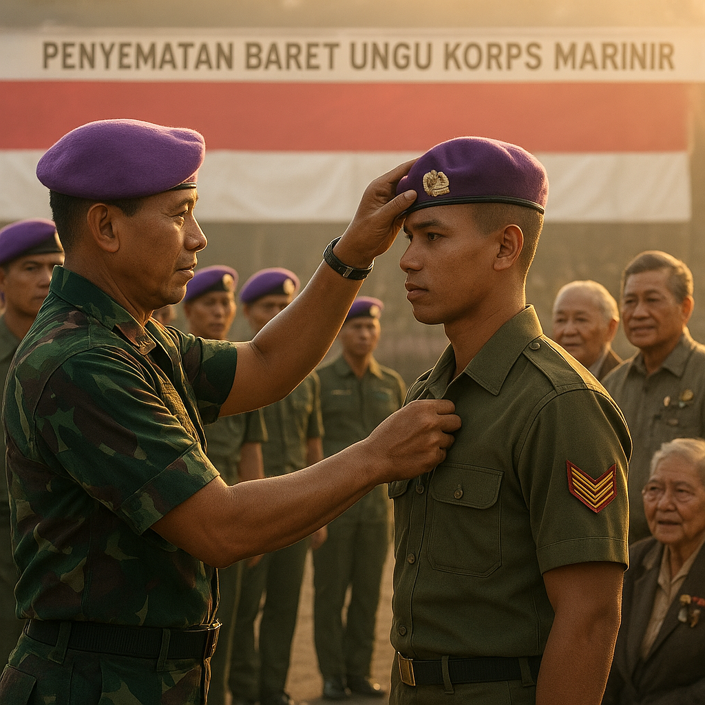 Penyematan Baret Ungu Korps Marinir, Ukir Pengabdian di Tanah Pertiwi