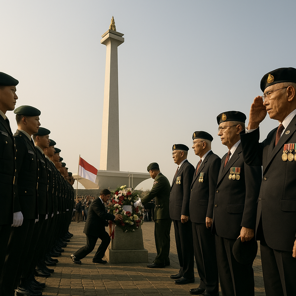 TNI Peringati Hari Jadi ke-81 dengan Upacara Khidmat di Monumen Nasional